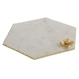 nikkispride Serving Platter With Brass Flower Embedded image 4