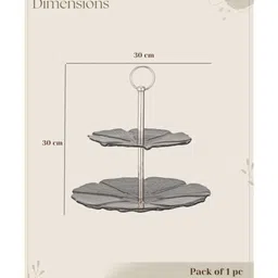 trovea's Midnight Petals Two Tiered Cake Stand (1 Piece) image 3