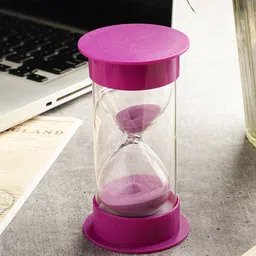 exim decor Double Tube 15 Minutes Purple Sand Timer Showpiece image 1