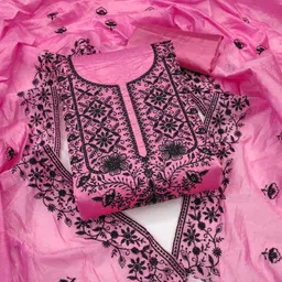 hmp fashion Unstitched Chanderi Salwar and Dupatta Material Embroidered-picture-25