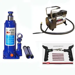 indmart 5 ton bottle Hydraulic Jack, car air compressor,tyre repair kit Combo-picture-18