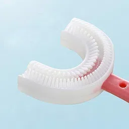 lifini U Shaped Toothbrush for Kids Silicone Brush For 2-6 Years Extra Soft Toothbrush image 2