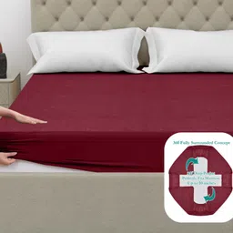 bedextrafit King Size Fitted Terry Cotton Waterproof, Breathable, Stretchable Mattress Cover image 3