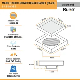 ruhe Floor Stainless Steel Push Down Strainer image 2