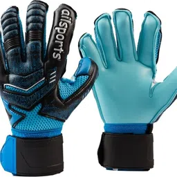 Football Goalkeeper Gloves with Flexible Finger Guard,and Grip - Blue - Size 8 Goalkeeping Gloves-image-1
