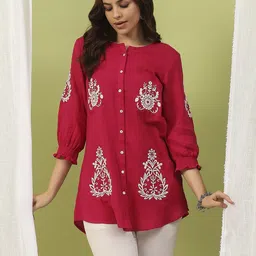 nayam by lakshita Women Embroidered Cotton Blend A-line Kurta-picture-12