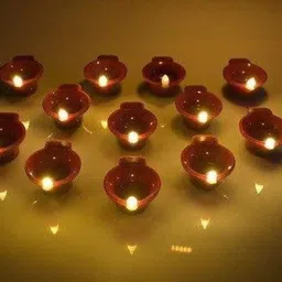 abhicart Water Sensor Brown Real Diya, Lighten Up When Fill with Water (Yellow Light) Candle-picture-13