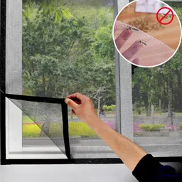 smiker New Indoor Mesh Insect Mosquito Window Net (Pack of 3- Black) Insect Net image 2