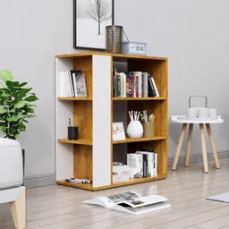 hexa red Wooden Book Shelf for Home, Living Room, Office, Multipurpose Rack, Engineered Wood Open Book Shelf-picture-10