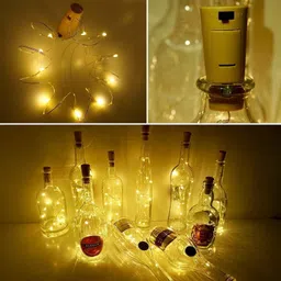 party pack 20 LEDs 2.03 m Yellow Steady Bulb Rice Lights image 4