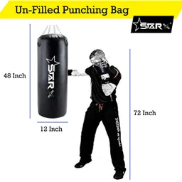 starx PU UnFilled Punching Bag with Rust Proof Stainless Steel Chain Hanging Bag (4ft) Hanging Bag image 2