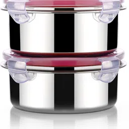 tofee Airtight Stainless Steel 2 containers set 500ml each 2 Containers Lunch Box-picture-28