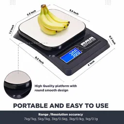 Glancing Digital Kitchen Weighing Scale ,Food Kitchen Scale,Weight Loss, Baking, Cooking, Keto and Meal Prep, Digital Kitchen Weight Machine Small Upto 10 KG for Home Weighing Scale image 4
