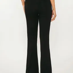 next one Women Flared Black Lycra Blend Trousers image 3
