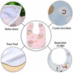 astra zone waterproof,supersoft cotton daily use and stylish bibs for baby pack of 6 image 3