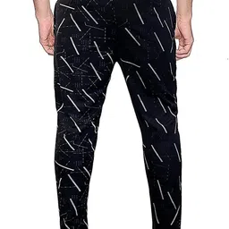 avolt Pack of 2 Men Checkered Blue, Black Track Pants image 2