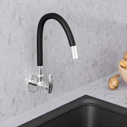 gloxy Flexible Swan Neck Black With Flexible Swivel Spout 360 Degree Hot & Cold Water Swan Neck Tap for Kitchen Sink Wash Basin with Flexible Swivel Spout Swan Neck Faucet-picture-11