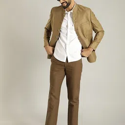 indian terrain Men Solid Single Breasted Casual Blazer image 5