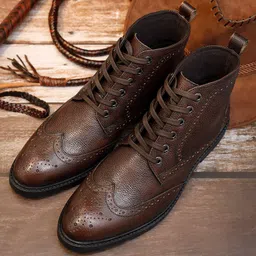 High Ankle Leather Brown Chukka Boots for Men Hiking Biking (LSBT-WBNDCKBG) UK11 Boots For Men-image-90