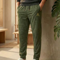 partha trading Men Solid Olive Track Pants-picture-18