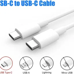Raptor Type C 1 m Type C To Type C Charging Cable Compatible With Mobile,Laptop,Tablet,MacbookE211 image 2