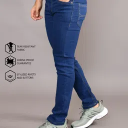 lzard Men Regular Mid Rise Blue Jeans image 2