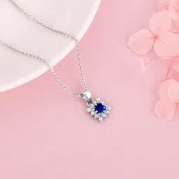 giva 925 Silver Anushka Sharma Silver Royal Blue Pendant for Women Rhodium Zircon Sterling Silver Pendant-picture-17