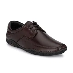 Mactree Men Brown Solid Leather Formal Derbys-picture-43