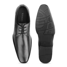 WALKWAY by Metro Men Black Solid Leather Formal Derbys image 4