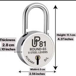 idara UP81_ 65mm Same Key Lock Set - 2 Locks with 5 Same Keys for Home & Shop Security Padlock image 3