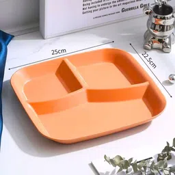 sugaalsu Durable 3-Compartment Food Serving Plates – BPA-Free, Dishwasher Safe Divided_ Sectioned Plate image 2