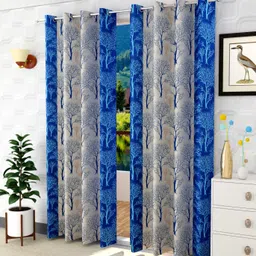 panipat textile hub 213 cm (7 ft) Polyester Semi Transparent Door Curtain (Pack Of 2)-picture-29