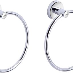 prestige Premium Quality Stainless Steel round Towel Ring Holder set of 2 Silver Towel Holder (Stainless Steel) Silver Towel Holder-picture-35