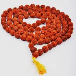 ausrich PanchMukhi Rudraksha Jaap Mala Original 108 Beads Wood Chain image 3