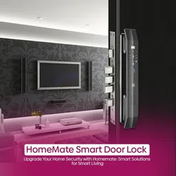 HomeMate Smart Door Lock - Black | Remote Control | Fingerprint | Password | RFID Cards | APP Control | WiFi Smart Door Lock image 3