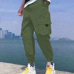 erenchino Men Regular Fit Green Lycra Blend Trousers image 3