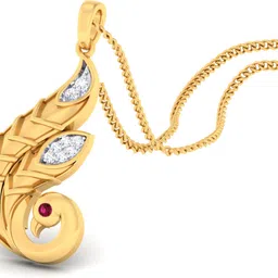 avsar BIS Hallmark AVP1014YB 14kt Cubic Zirconia Yellow Gold Pendant image 3