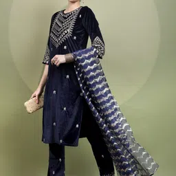 Women Cotton Blend Kurta Palazzo Set-image-67