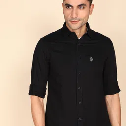 u.s. polo assn. Men Regular Fit Solid Cut Away Collar Casual Shirt image 1