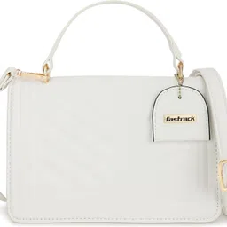 White Women Sling Bag - Medium Quilted-image-26