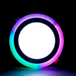 otslights 16 Watt 12+4 Double Colour LED Panel (RGB, Round) Recessed Ceiling Light Ceiling Lamp image 1