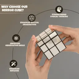games and toys india Mirror Cube Puzzle 3x3 –Brain Teaser Speed Cube Toy for Kids & Adults image 2