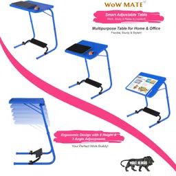 wow mate Multipurpose Laptop Table with Footrest Heights Adjustable Angles Adjustable Plastic Portable Laptop Table image 3
