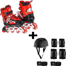trendler Adjustable Roller Skates Combo (Skates + Helmet + Knee & Elbow Guards) In-line Skates - Size Free UK image 1