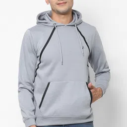 allen solly Men Full Sleeve Solid Hooded Sweatshirt image 1