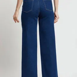 drewin Women Boyfriend High Rise Dark Blue Jeans image 2