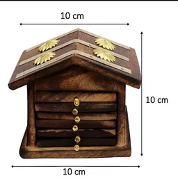 crystalroyal Rectangle Reversible Wood Coaster Set image 5