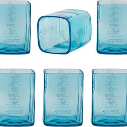 kavi the poetry-art project (Pack of 6) Blue Sapphire Glass Set Water/Juice Glass-picture-35