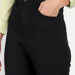 broadstar Women Loose Fit Black Lycra Blend Trousers image 4