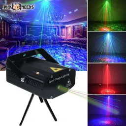 Daily Needs Shop LED Strobe Stage Light Sound Laser Projector With 12 Modes Effects image 2
